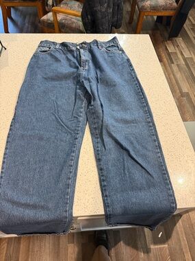 Wide Leg Women's Blue Denim Jeans - Flare Casual Style